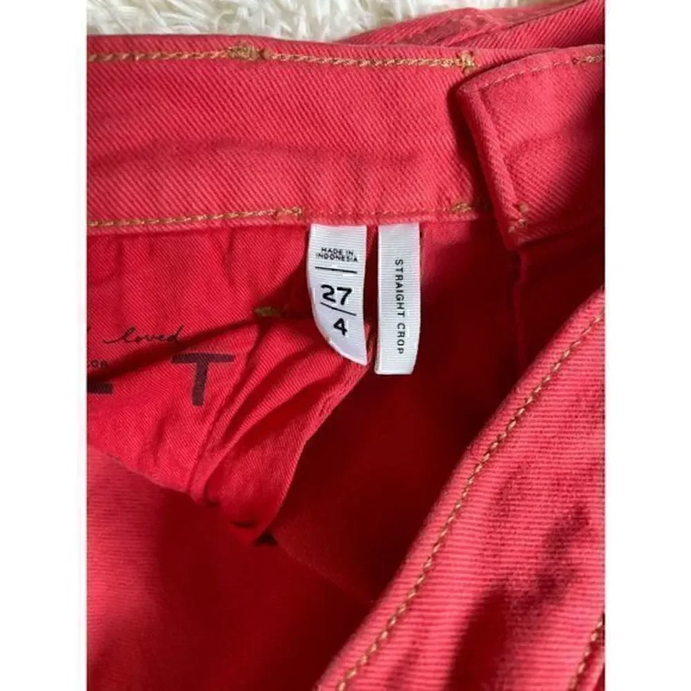 EUC Peach Ann Taylor LOFT Straight Crop Jeans Size 27/5